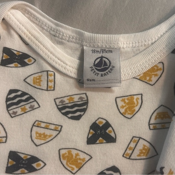 Petit Bateau - Baby Onesie One Piece Set - White, Yellow, Gray - Picture 2 of 5